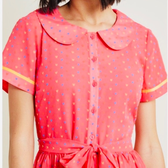Modcloth Pink Darling in Dots Shirt Dress - sz S - Picture 4 of 6